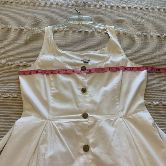 A New Day White Button Down Dress with Belt Size 8 - Picture 6 of 9
